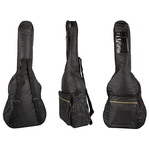 Akustisk klassisk gitarrväska med fickor, axelremmar och gitarrhållare [CO]