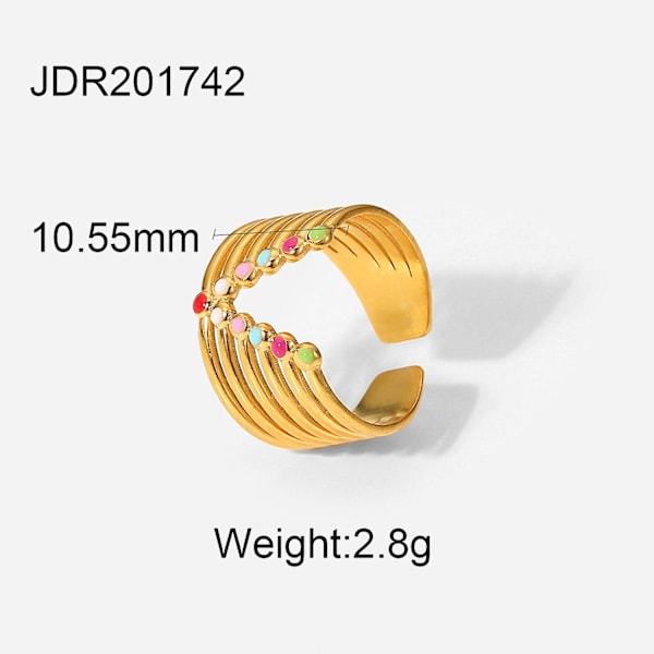 4 st   ringar för kvinnor 18K guldring minimalistisk statement ring