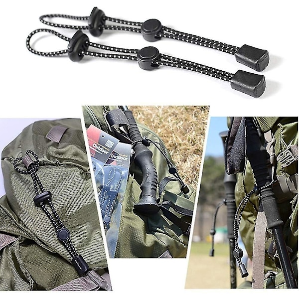 2 st ryggsäck elastisk rep fixering spänne, ryggsäck vandringsstav hållare rep för bergsklättring camping vandring