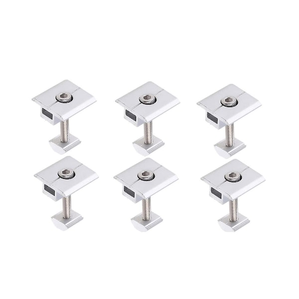 Solar Panel Bracket Centre Clamp Kit, 6 Pieces Aluminium Alloy Photovoltaic Solar Panel Centre 35mm