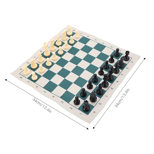 Bärbart Schackset i PVC för Spel Inomhus/Utomhus och Resor [CO]