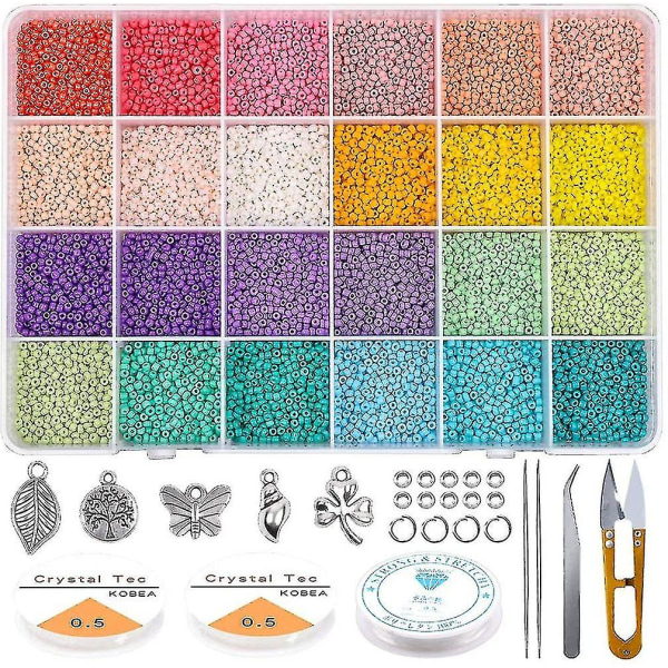 Lasisia siemenhelmiä siemenhelmiä rannekorujen valmistukseen Beading Jewelry Making Kit