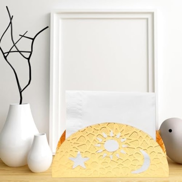 Ramadan Serviettholder Stjerne Måne Serviettholder Eid Dekorasjon Serviettstativ Moderne Frittstående Papirhåndkledispenser for
