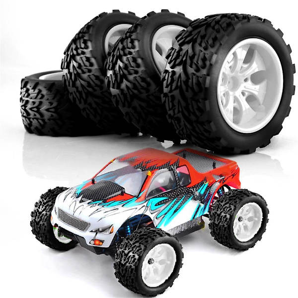 4 st 118mm 1/10 RC Däck Hjul Skuminsatser 12mm Hex för Arrma Redcat, Grön