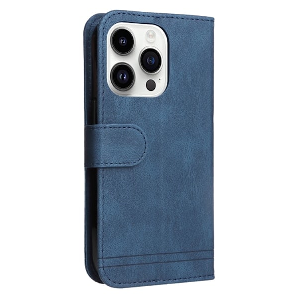 iPhone 15 Pro Skal Skin Feel Läder Blå