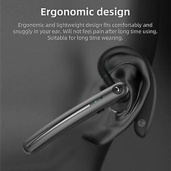 Trådløst Bluetooth 5.0 Headset Ørepropp Lastebilsjåfør Hodetelefoner Støyreduksjon (Blå)[CO]