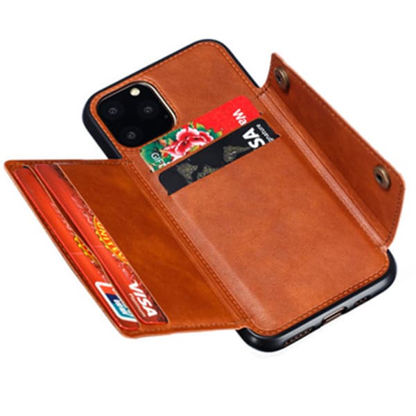 iPhone 12 Pro Max - Kraftfuldt Smart Cover med Kortholder Svart