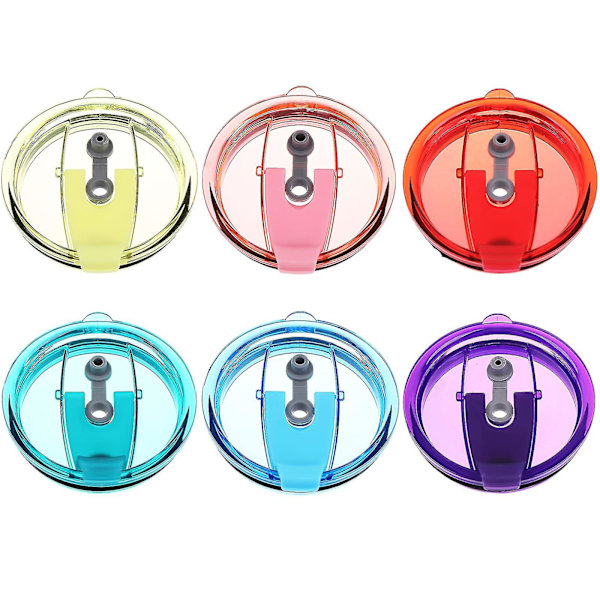6-pack 30 oz tumblerlock för tumbler resemugg spill proof och stänkskyddande lock lock klassiska genomskinliga flip-ersättningslock