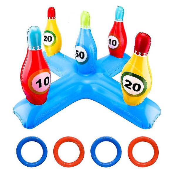Inflatable Pool Basketball Toy Set, Floating Swimming Ring & Beach Ball Toss Game Summer Party Fun Favors Water Fighting Games