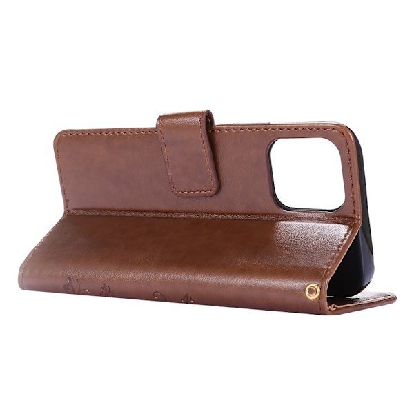 iPhone 12 / 12 Pro - Blomsterdeksel - Brun Brown Brun