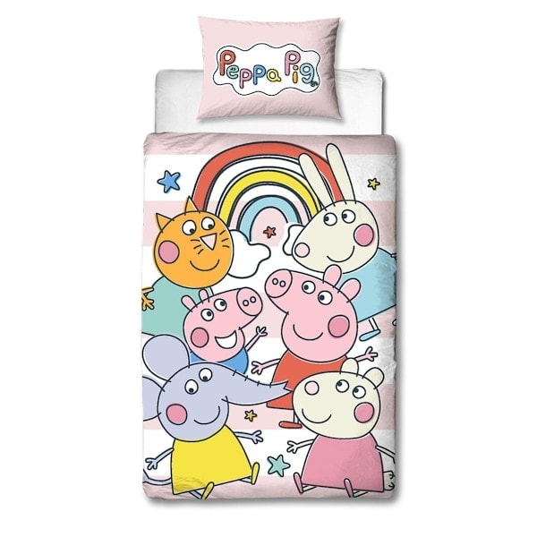 Greta Gris Lekent Dynetrekksett Enkeltseng Rosa/Flerfarget Pink/Multicoloured Single