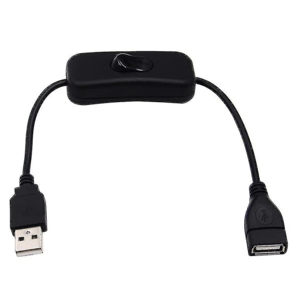 2-pakning USB-bryter på/av forlengelseskabel 4-pin datasynkronisering 2.0-kabel 303 vippebryter ledning for LED-stripe harddisk USB-drevet lampehubvifte Arduin