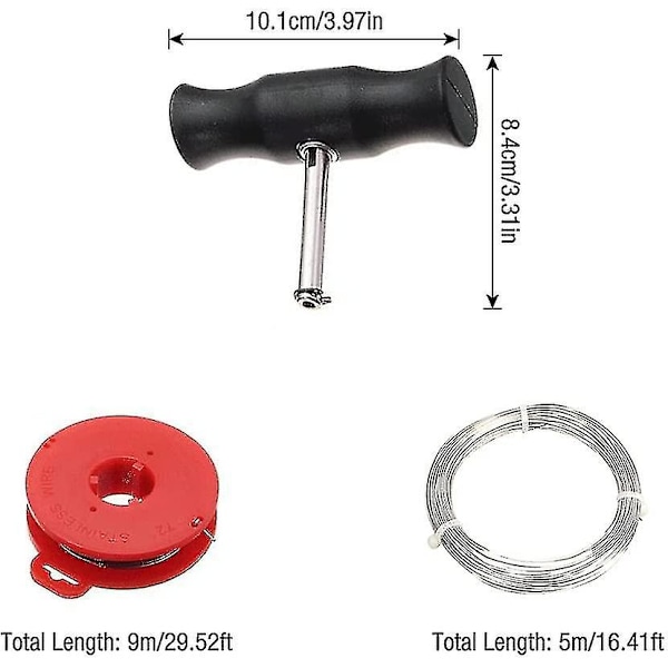 Verktøysett for fjerning av bilfrontrute, frontrute-vinduskuttingstråd med håndtak, vindusfjerningstråd med håndtak, universal bilkuttingstråd