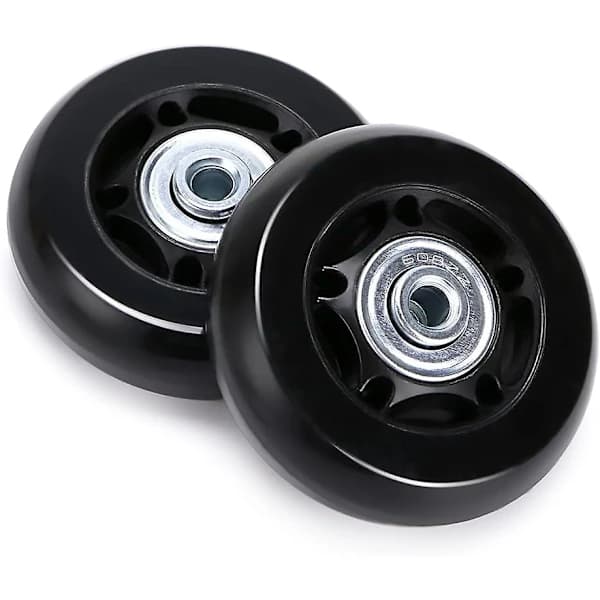 2 stk. reservehjul til kuffert, hjullejereparation til bagage 60*18mm, sort[co]