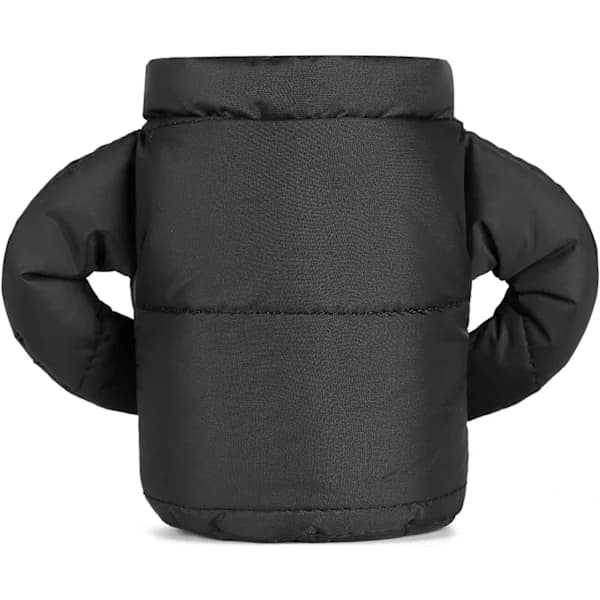 Isoleret dåsekøler ærme drikkejakke til 12 Oz dåser og flasker, øl sodavand udendørs gave, sort Black