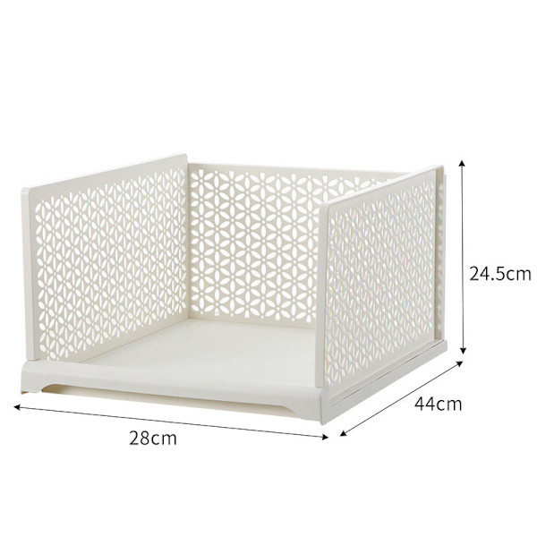 Stackable Wardrobe Organizer Open Top Drawer Type Units Foldable Cabinet Shelf for Office Room