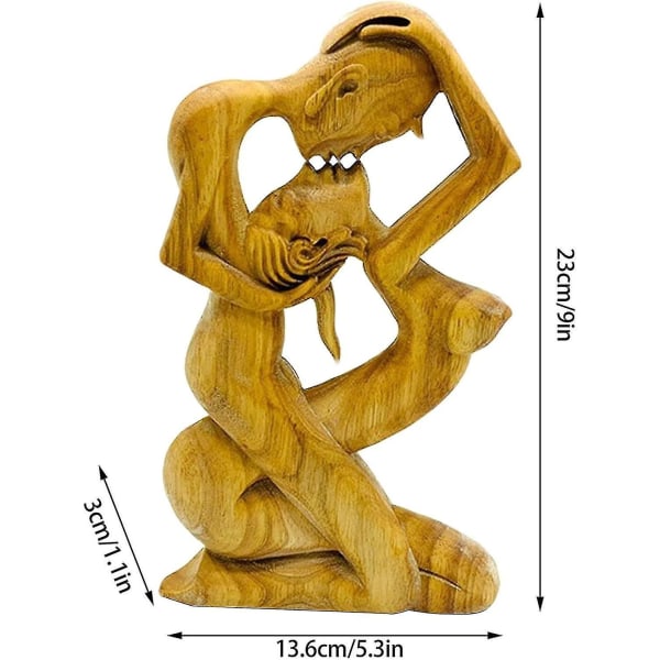 Kryc-puinen pariveistos, 8,6' Eternal Kiss -veistos, ylösalaisin suudelmapatsas häihin, vuosipäivään, koristeelliset rakkauskoristeet, käsityölahjat