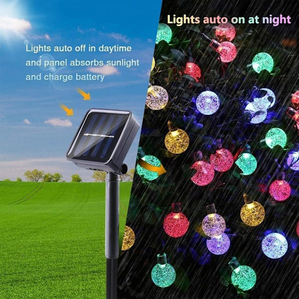 12M 100 LED Aurinkovalosarja 8 Tilaa Vedenpitävä Aurinkovalosarja Sisä- ja Ulkokäyttöön