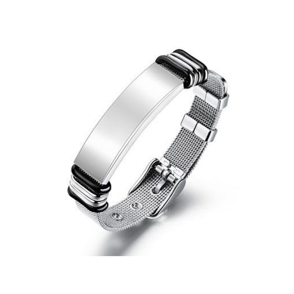 Herre Premium Armbånd Titanium Stål Justerbart Armbånd til Bursdag Stål Juster Mesh Kjede Mansjettarmbånd (2 stk)