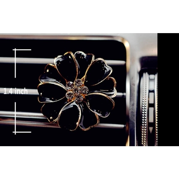 2-pack Daisy Blommor Biltillbehör Söta Bil Luftfräschare Bling Diamant Luftventilklipp Bilinredning (Rosa)