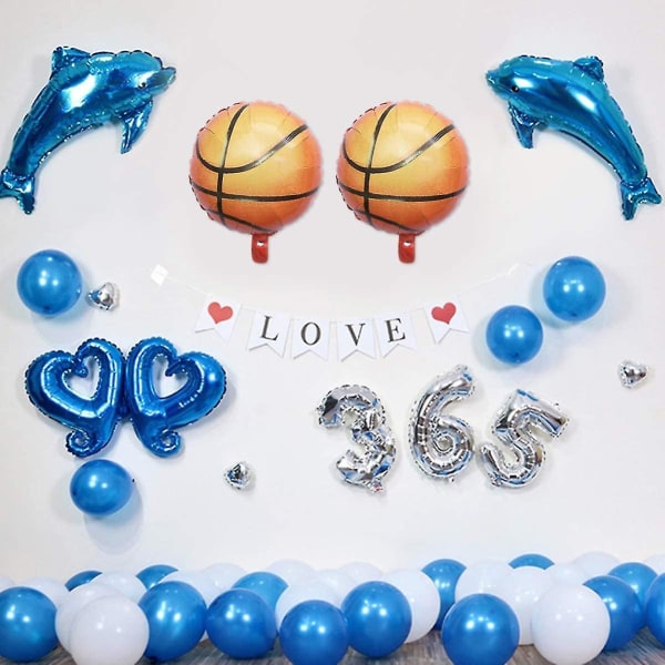 10 stk 18 tommers basketball ballonger dekorasjoner ballong for fest basketball ballonger dekorative kreativ aluminiumsfolie sport