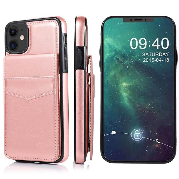 iPhone 12 Mini - Harkittu LEMAN-kuori korttipidikkeellä Brun