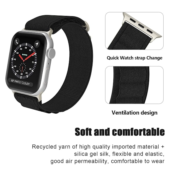 Apple Watch 38/40/41 mm Armbånd Alpine Pro Loop Sort