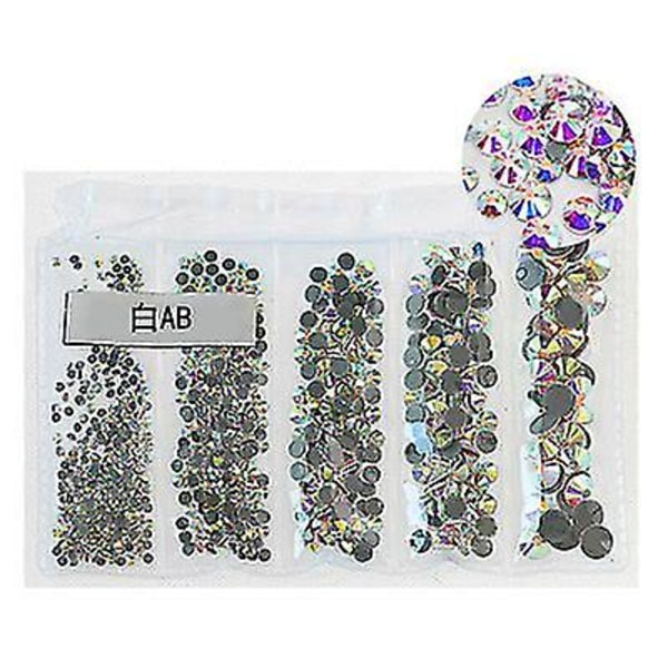 3000 stk Ab Rhinestones Hot Fix Krystaller Blandet Størrelse Flatback Rhinestones