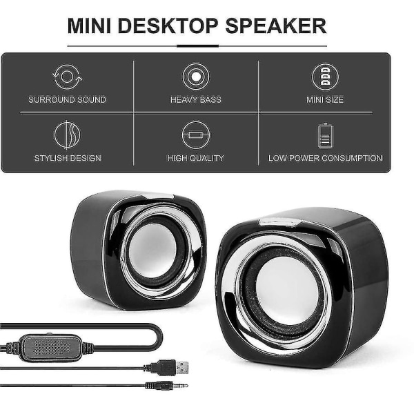 Datorhögtalare, PC-drivna högtalare USB-högtalare Monitorshögtalare