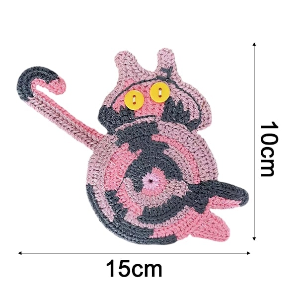 Kattgåvor för kattälskare, kattunderlägg, vävda, kreativa, söta kattunderlägg, isolerade underlägg, kaffe- och teunderlägg, skrivbordsgåvor Stil 4