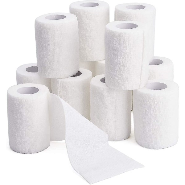 Self Adherent Cohesive Bandage Wrap Roll. First Aid Bandages. Elastic Stretch