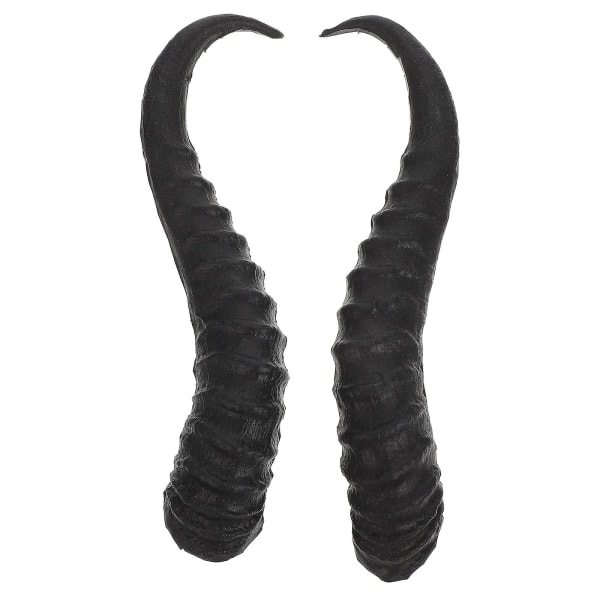 1 Par Kunstige Gedebukkehorn Kostume DIY Horn Hovedbøjle Til Halloweenfest Sort 23.5x5.5cm Sort 23.5x5.5cm