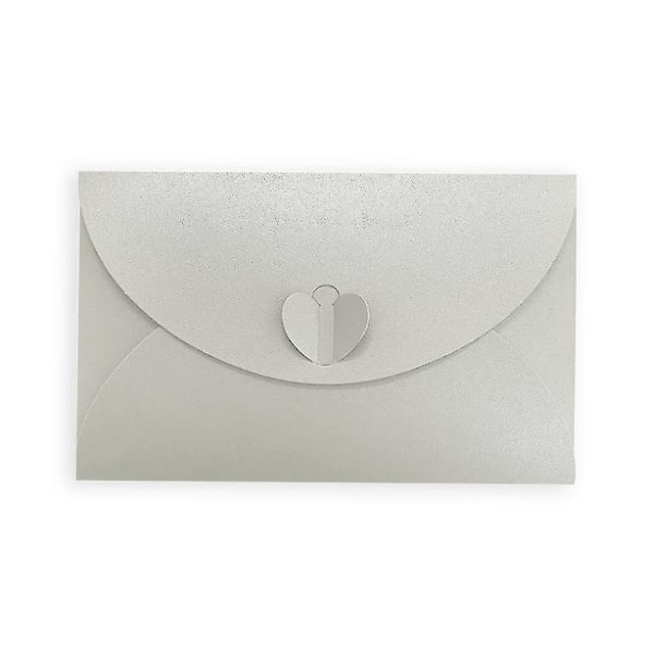 50 st Kuvert, Handgjorda Mini-Presentkort, Alla Hjärtans Dag-Kuvert, Kuvert med Hjärtformad Spänne