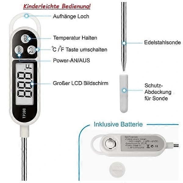 Digitalt termometer, køkkentermometer, grilltermometer[CO]