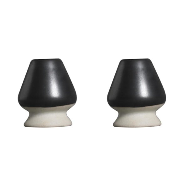 1/2/3 Håndlaget Matcha Vispestativ Tesett for Teseremoni Svart og Hvit 6 x 7cm 2S 2Sett Svart og Hvit 6 x 7cm