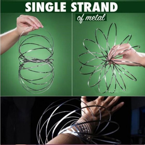 （farge）Flow Ring Spinner Ring Arm Toy - Rustfritt stål fjærleke Metall sensoriske ringer Flow Toys Magic Flow Armbånd Spinner