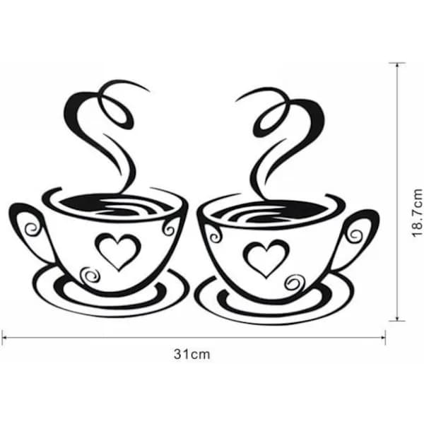5-pack kaffekoppdesign väggdekaler för hemmet[CO]