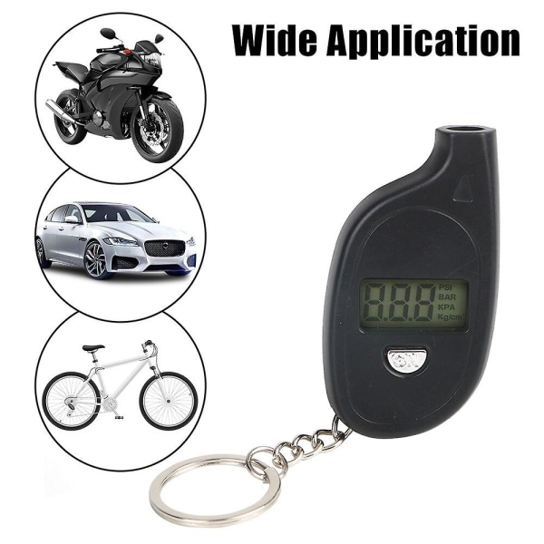 Bil Däck Lufttryck Testare Mätare Däckmätare Digital Lcd Display Auto Bil Motorcykel Däck Säkerhetslarm