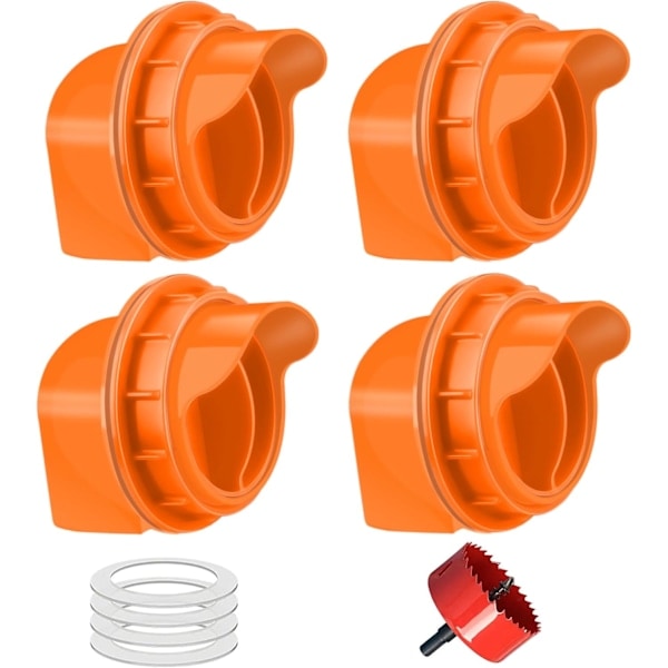 Automatisk spillfri kycklingmatare, 4-pack, kycklingmatare, tillbehör för kycklingmatare för hink