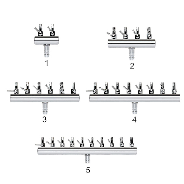 2/4/6/8/10 veis fordelermanifold for pumpehydroponikk luftstrømkontroll