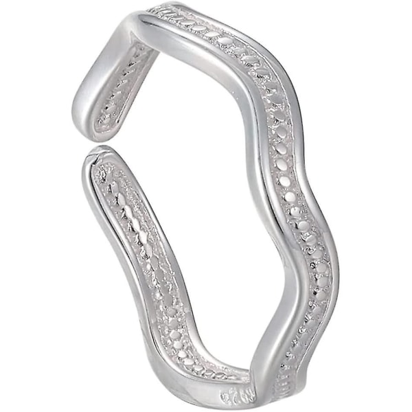 Wave -shaped Open -fitting Open Ring - Punk Style - For Women And Girls