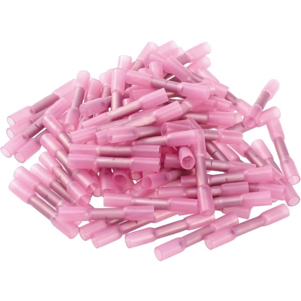 100 st isolerade klämmor, krympkontakt för krympning 0,5-1,5 mm rosa