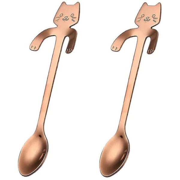 Cute Cat, Coffee Spoon,tea Spoon,stainless Steel,4 Pcs (rose Gold) -t