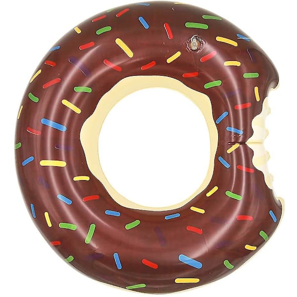 Chocolate Donut Pool Floats Summer Themed Inflatable Swimming Rings Tubes