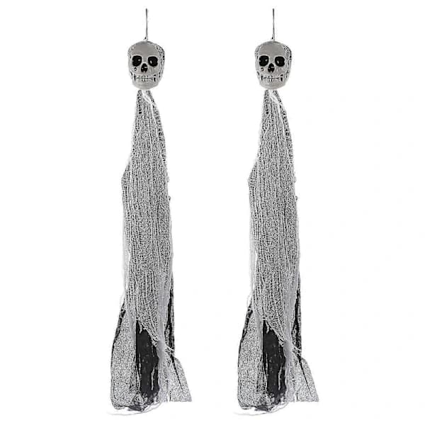 Halloween Spøgelse Form Hængende Dekoration 2-pak til Eventdekoration i Grå Kvalitet Polyester[CO]