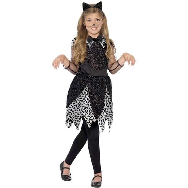 Smiffys Deluxe Kissapuku Tytöille 10-12 Vuotta Musta Black 10-12 Vuotta