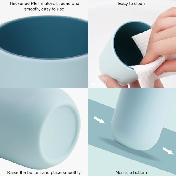 Färsk och enkel tvåfärgad munvattenkopp Hushållsborstkopp för par tvättkopp Tandborstkopp i plast (himmelsblå/grå)