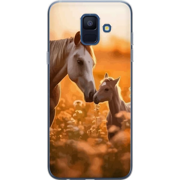 Samsung Galaxy A6 (2018) Läpinäkyvä Kuori Hevoset