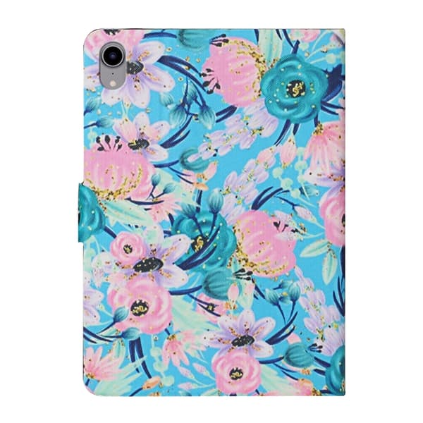 iPad 11 11th Gen / 10.9 10th Gen 2022/2025 Leather Case with Solid Color Stitching - Smart Tablet Cover Rosa blomma