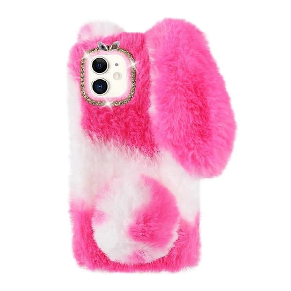 Mobile Phone Case Protective Phone Shell Cartoon Phone Case Plush Phone Case Plush Phone Protector Pink Apple iPhone 11
